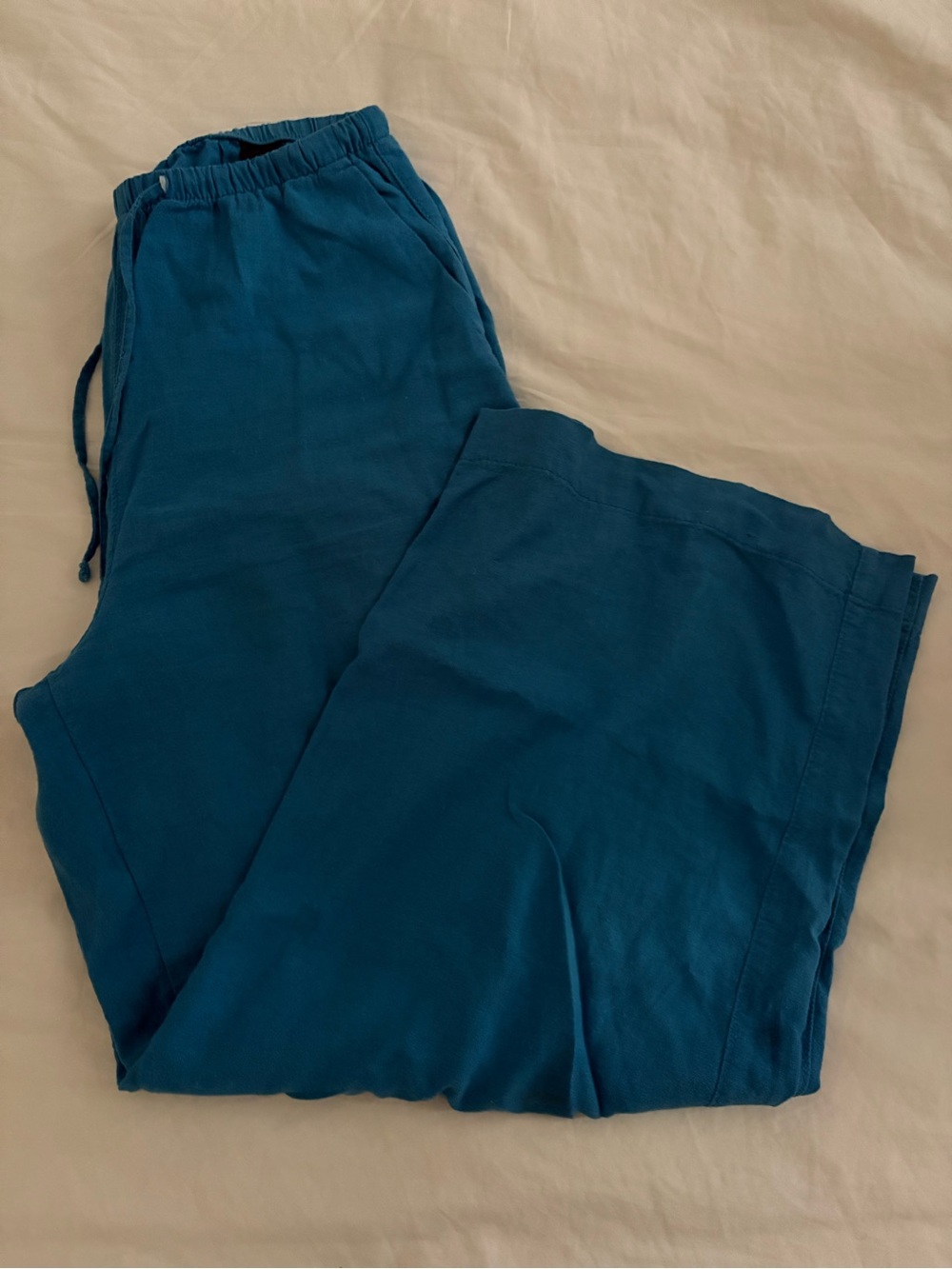 M&S Blue Elastic Waist Wide Legged Pants - Picture 2 of 2